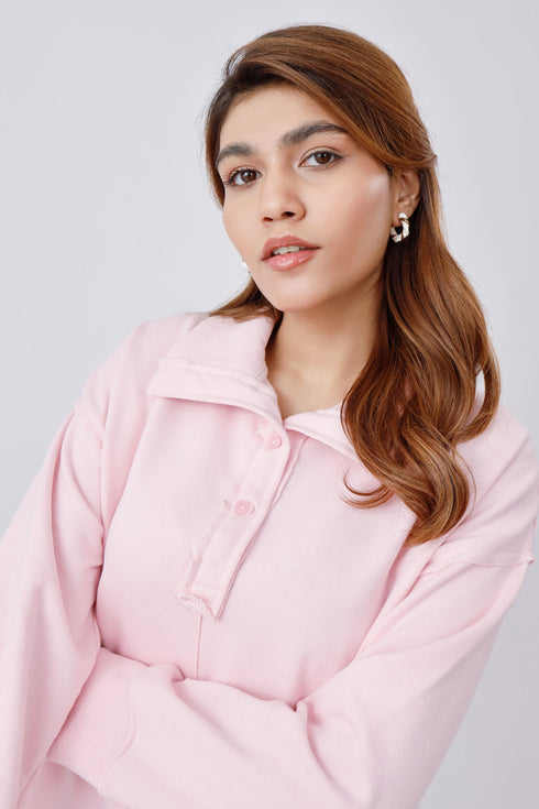 The Ballerina Pink Extreme Oversized Mock Neck